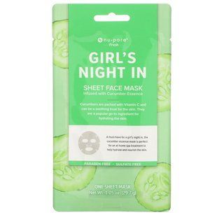 Тканинна нічна маска для дівчаток, Girl's Night In Sheet Mask, Cucumber, Nu-Pore, 1 лист