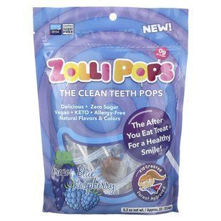 Zollipops, The Clean Teeth Pops, Grape + Blue Raspberry, Approx. 23-25 pops, 5.2 oz купить в Киеве и Украине