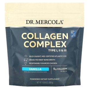 Dr. Mercola, Collagen Complex Type l, ll & lll, Vanilla, 5 g, 10.89 oz (309 g) купить в Киеве и Украине