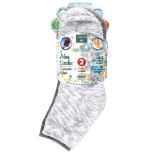 Earth Therapeutics, Aloe Moisture, Aloe Socks, Grey and White, 2 Pairs купить в Киеве и Украине