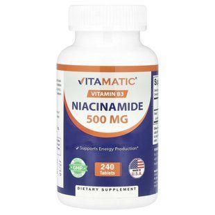 Vitamatic, Niacinamide, 500 mg, 240 Tablets купить в Киеве и Украине