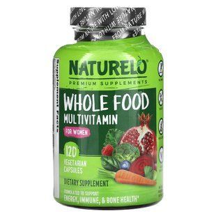 Whole food multivitamins for women, NATURELO, 120 vegetarian capsules