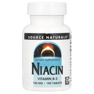 Ниацин Витамин В3 Source Naturals (Niacin) 100 мг 100 таблеток купить в Киеве и Украине