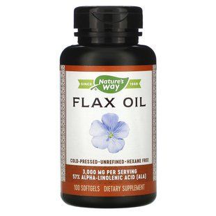 Льняное масло Nature's Way (Flax Oil) 1000 мг 100 капсул купить в Киеве и Украине