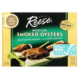 Medium Smoked Oysters, Reese, 3.70 oz (105 g)