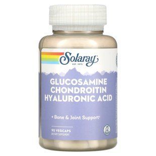 Глюкозамин хондроитин гиалуроновая кислота Solaray (Hyaluronic Acid) 90 капсул купить в Киеве и Украине