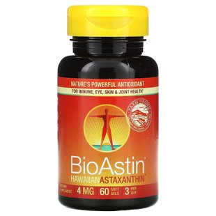 Гавайский астаксантин Nutrex Hawaii (BioAstin Hawaiian Astaxanthin) 4 мг 60 капсул купить в Киеве и Украине