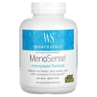 WomenSense, MenoSense, формула для підтримки організму при менопаузі, Natural Factors, 180 вегетаріанських капсул
