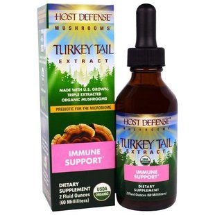 Экстракт трутовика разноцветного для поддержания иммунитета, Turkey Tail Extract Fungi Perfecti/Host Defense, Fungi Perfecti, 2 жидких унции (60 мл) купить в Киеве и Украине