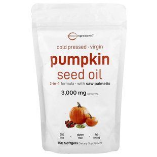 Micro Ingredients, тыквенное масло, холодный отжим, 150 капсул купить в Киеве и Украине
