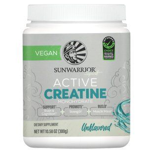 Sunwarrior, Sport, Active Creatine Monohydrate, Unflavored, 10.58 oz (300 g) купить в Киеве и Украине