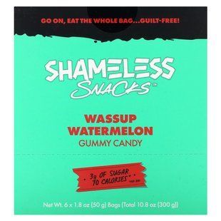 Shameless Snacks, Gummy Candy, Wassup Watermelon, 6 Bags, 1.8 oz (50 g) Each купить в Киеве и Украине