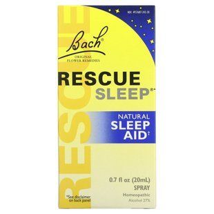 Rescue Sleep, природный помощник для сна, Bach, 0.7 жидких унций (20 мл) спрей купить в Киеве и Украине