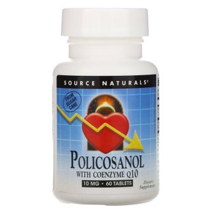 Поликозанол с коэнзимом Q10 Source Naturals (Policosanol with Co-enzyme Q10) 60 таблеток купить в Киеве и Украине