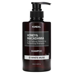 White Musk Shampoo, Honey & Macadamia, Kundal, 500 ml