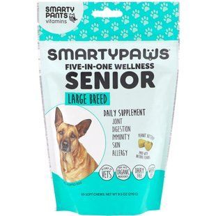 Комплексная добавка 5 в 1 для пожилых собак крупных пород SmartyPants (SmartyPaws) 60 капсул купить в Киеве и Украине