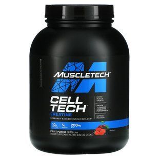 Creatine formula Muscletech (Cell Tech The Most Powerful Creatine Formula) 2.72 kg with fruit punch flavor.