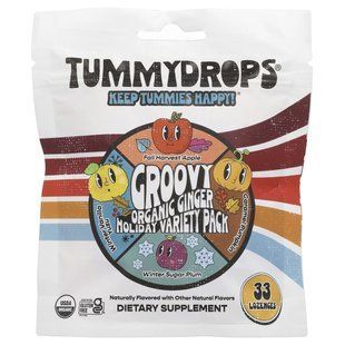 Tummydrops, Organic Groovy Ginger Holiday Variety Pack, 33 Lozenges купить в Киеве и Украине