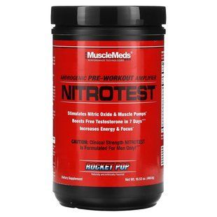 MuscleMeds, Nitrotest, андрогенний передтренувальний підсилювач, поп-салон, 468,6 г (16,53 унції)