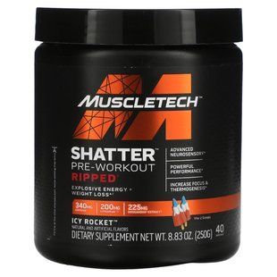 Shatter Pre-Workout Ripped, Icy Rocket, 250 g (8.83 oz)