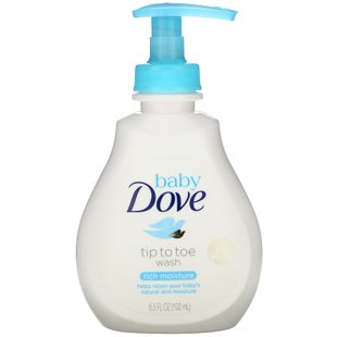 Детское мытье от кончиков пальцев ног, насыщенная влажность, Baby, Tip to Toe Wash, Rich Moisture, Dove, 192 мл купить в Киеве и Украине