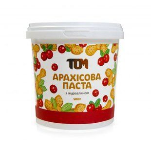Арахісова Паста TOM peanut butter 500 g з журавлиною купить в Киеве и Украине