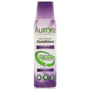 Микролипосомный глутатион Aurora Nutrascience (Micro-Liposomal Glutathione) 250 мг 160 мл органический фруктовый вкус купить в Киеве и Украине