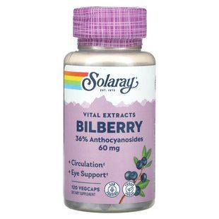 Solaray, Vital Extracts, Bilberry, 60 mg, 120 VegCaps купить в Киеве и Украине