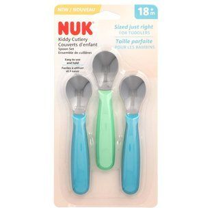 NUK, Kiddy Cutlery Spoon Set, 18+ Months, 3 Pack купить в Киеве и Украине