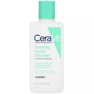 Очищуючий засіб для обличчя, який піниться, Foaming Facial Cleanser, CeraVe, 87 мл