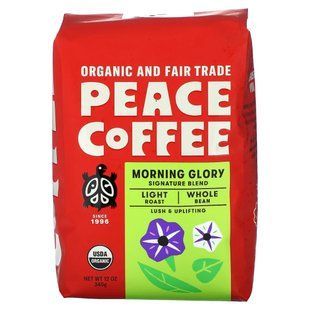 Peace Coffee, органічна іпомея, фірмова суміш, цілі зерна, легке обсмажування, 340 г (12 унцій)