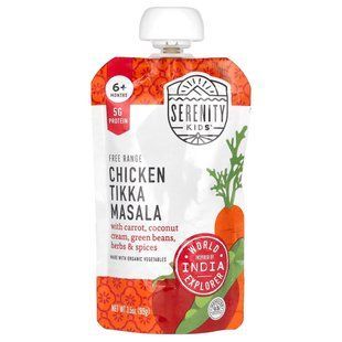 Serenity Kids, Chicken Tikka Masala with Carrot, Coconut Cream, Green Beans, Herbs & Spices, 6+ Months, 3.5 oz (99 g) купить в Киеве и Украине