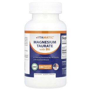 Vitamatic, Magnesium Taurate with B6, 180 Vegetarian Capsules купить в Киеве и Украине