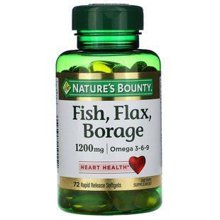 Fish, flax, borage, 1200 mg, 72 rapid-release softgels