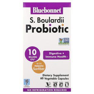 Bluebonnet Nutrition, S. пробиотик Boulardii, 60 растительных капсул купить в Киеве и Украине