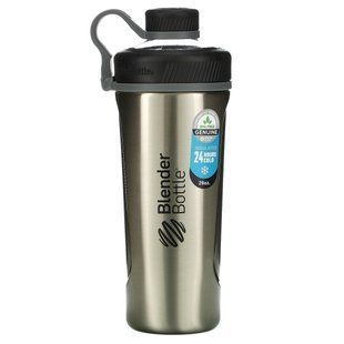 Бутылка-блендер нержавеющая сталь натуральный/черный Blender Bottle 770 мл купить в Киеве и Украине