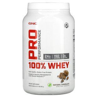 GNC, Pro Performance, 100% сироватковий протеїн, зі смаком натурального шоколаду, 955 г (2,11 унція)