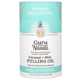 GuruNanda, Whitening Pulling Oil, Coconut + Mint, 28 Pack, 0.4 fl oz (12 ml) Each купить в Киеве и Украине