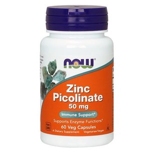 Пиколинат цинка Now Foods (Zinc Picolinate) 50 мг 60 капсул купить в Киеве и Украине