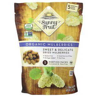 Sunny Fruit, Organic Dried Mulberries, 5 Portion Packs, 1.06 oz (30 g) Each