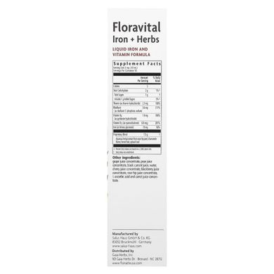 Gaia Herbs, Floradix, Floravital Iron + Herbs, 500 мл (17 рід. Унцій)