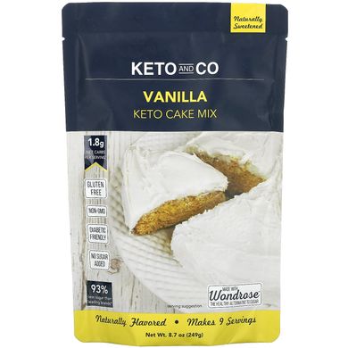 Keto and Co, Кето-суміш для торта, ваніль, 8,7 унції (249 г)