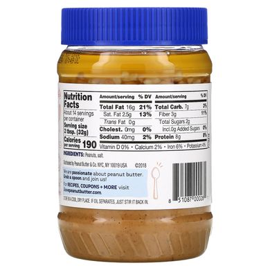100% натуральне, хрустке Арахісова олія за старовинним рецептом, Peanut Butter,Co, 16 унц (454 г)
