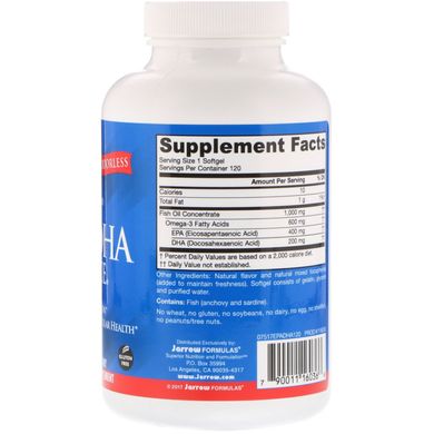 Омега-3 Jarrow Formulas (EPA-DHA Balance) 600 мг 120 капсул