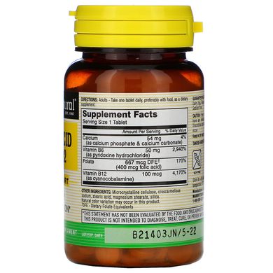 Фолієва кислота В-6 і В-12 Mason Natural (Folic Acid B6 and B12) 90 таблеток