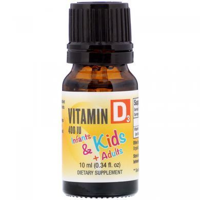 Liquid vitamin D3 for babies and children, GreenPeach, 400 IU, 0.34 fl oz (10 ml)