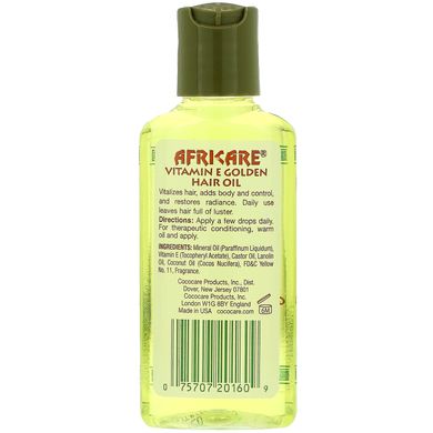 Africare, Масло Витамина Е для волос, Cococare, 2 жидких унции (60 мл) купить в Киеве и Украине