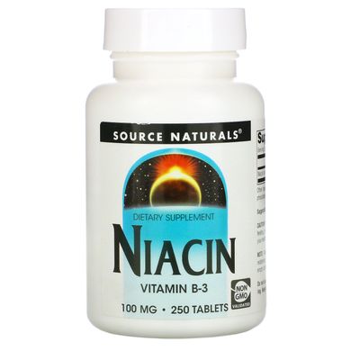 Ніацин Вітамін B3 Source Naturals (Niacin Vitamin B3) 250 таблеток