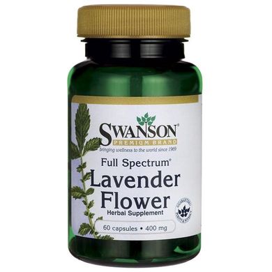 Цветок Лаванды, Full Spectrum Lavender Flower, Swanson, 400 мг, 60 капсул купить в Киеве и Украине