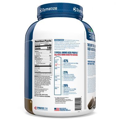 Elite, 100% Whey Protein Powder, Cookies and Cream, Dymatize Nutrition, 2.3 kg